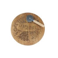 Дошка для піци КС18 32 см з різаком Дуб Декор 