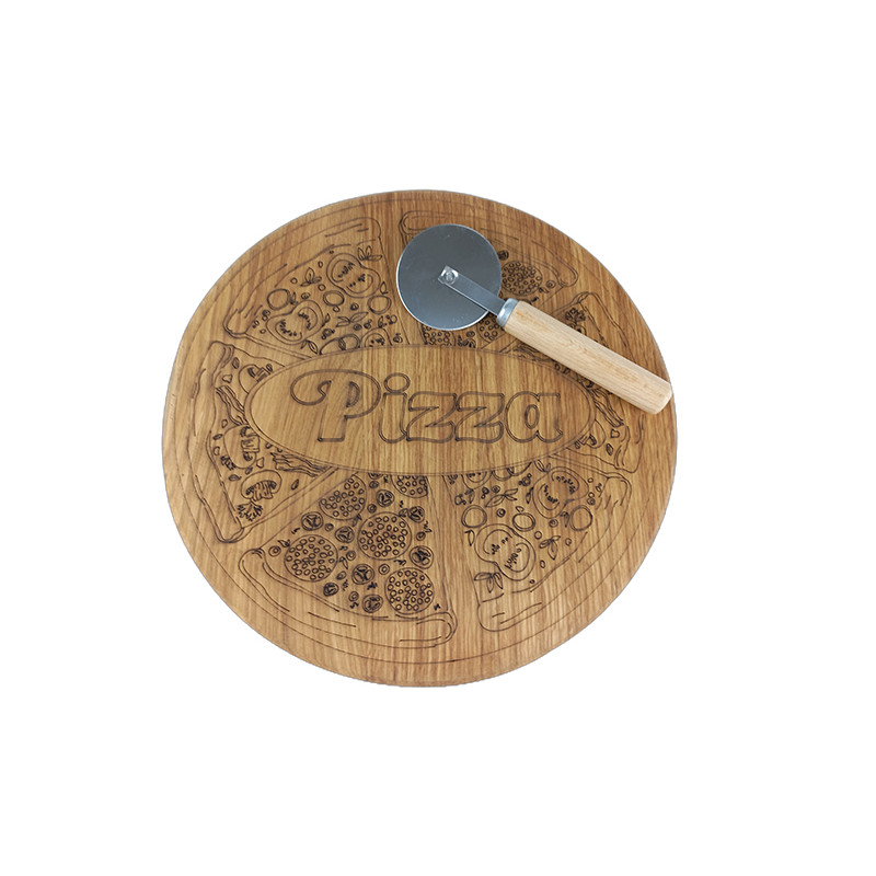 Дошка для піци КС18 32 см з різаком Дуб Декор 