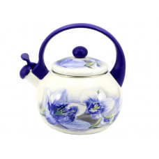 Чайник Interos Blue Handle Орхидея 2,2 л со свистком 10/L FT7
