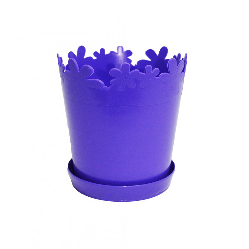 Горщик для квітів Консенсус Ромашка 17 см з підставкою №2