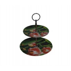 Фруктовница стеклянная Lumines 2-ярусная 8/10 Орхидея бамбук S3000T/M2/W024