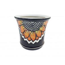 Горщик керамічний КООП Жасмин Соняшник Чорний 20 см 0084