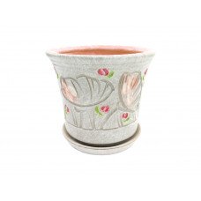 Горщик керамічний КООП Жасмин Мак Сірий 20 см 0084