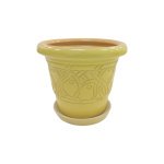 Набір горщиків КООП Пальмовка 3 пр h-17/14/11 см Метелик Лимонний 0104 - Фіолетовий Прозорий