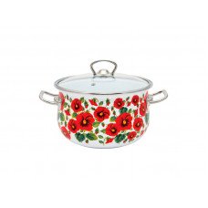 Кастрюля Infinity Красный мак ED-1176 круглая 5 л 22 см 6625129