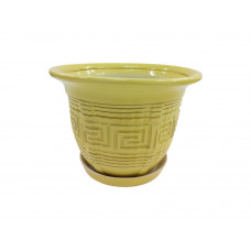 Горщик керамічний КООП Амстердам Лабіринт Лимонний 15 см 0102