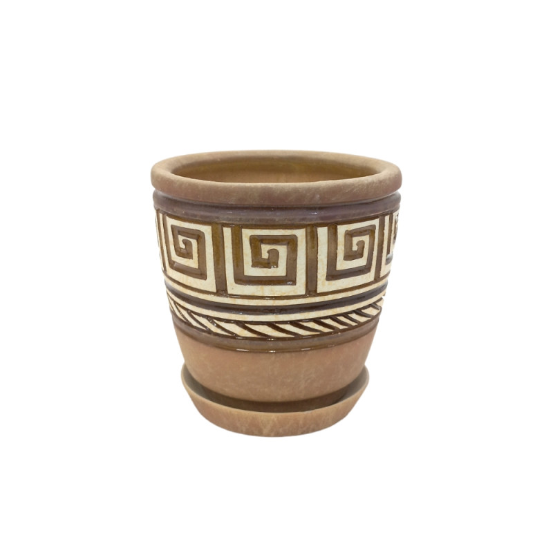 Набір горщиків КООП Амстердам 4 пр h-19/15/12/9 см Завиток Фісташковий 0102 - Чорний/Червоний