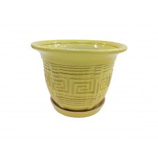 Горщик керамічний КООП Амстердам Лабіринт Лимонний 15 см 0102