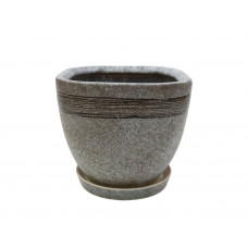 Набір горщиків КООП Сицилія 4 пр h-21/17/15/13 см Нитка Сірий Мармур 0001