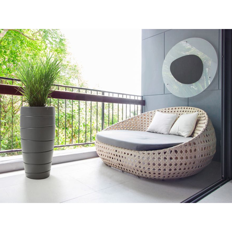 Горщик терасний Ламела Пасса 40*78 см з вкладом високий 852 - Антрацит