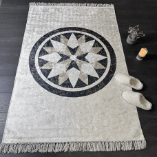 Килимок прогумований 3D Шкіра 120*180 см з бахромою D102