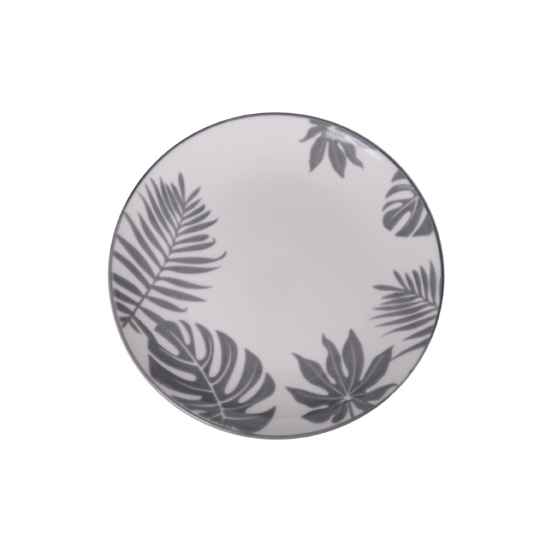 Тарілка десертна Vittora Сірі листя 19 см VT-P-1190G