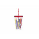 Стакан з трубочкою Herevin Pastel Stripe 0,66 л 161448-013P