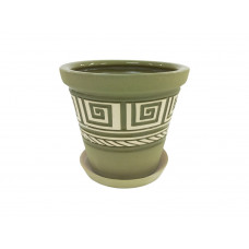 Горщик керамічний КООП Туя Лабіринт Оливковий 20 см 0068