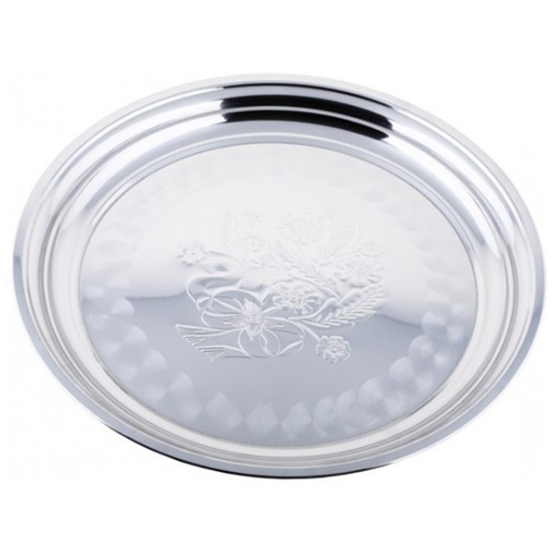 Піднос оцинкований Empire 34 см круглий  ЕМ-9561 - Мокко