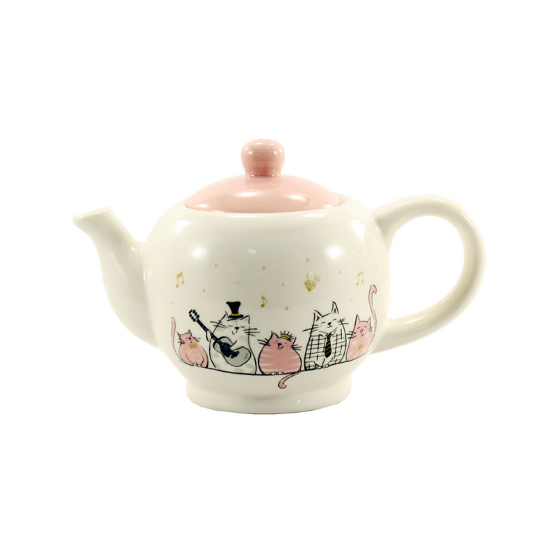 Чайник-заварник Interos 980 мл Співаючі котики ZFC 047 SC - Зелений Прозорий