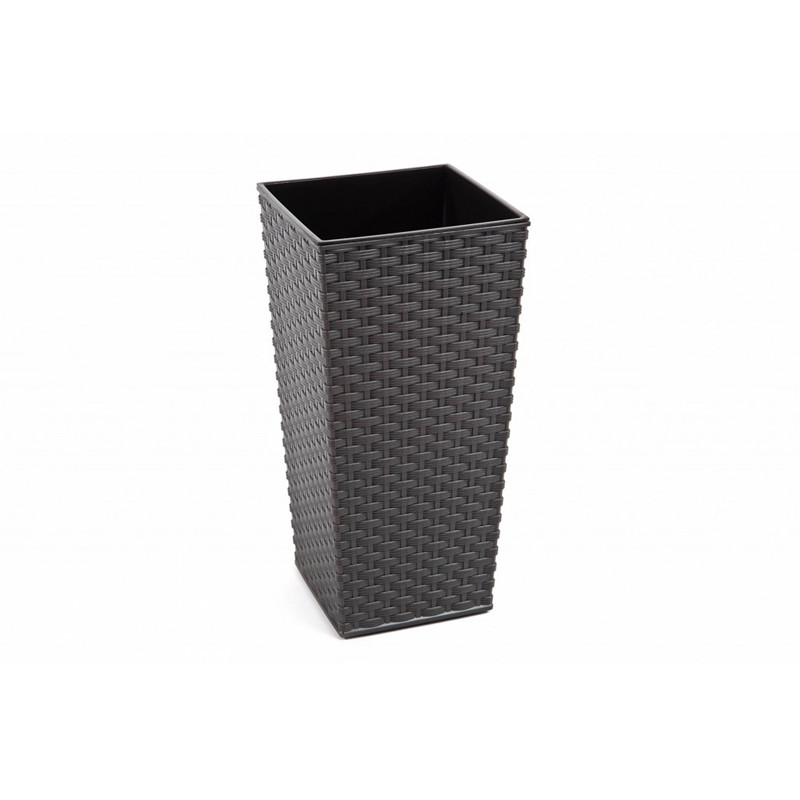 Горщик терасний Ламела Фінезія Ротанг 40 см з вкладом 575  - Кобальт