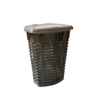 Кошик для білизни вертикальний Prima Nova Palm з чохлом Коричневий E44-10-10