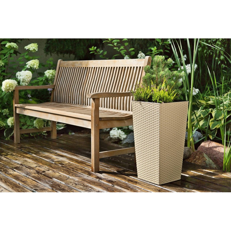 Горщик терасний Ламела Фінезія Ротанг 40 см з вкладом 575  - Фіолетовий