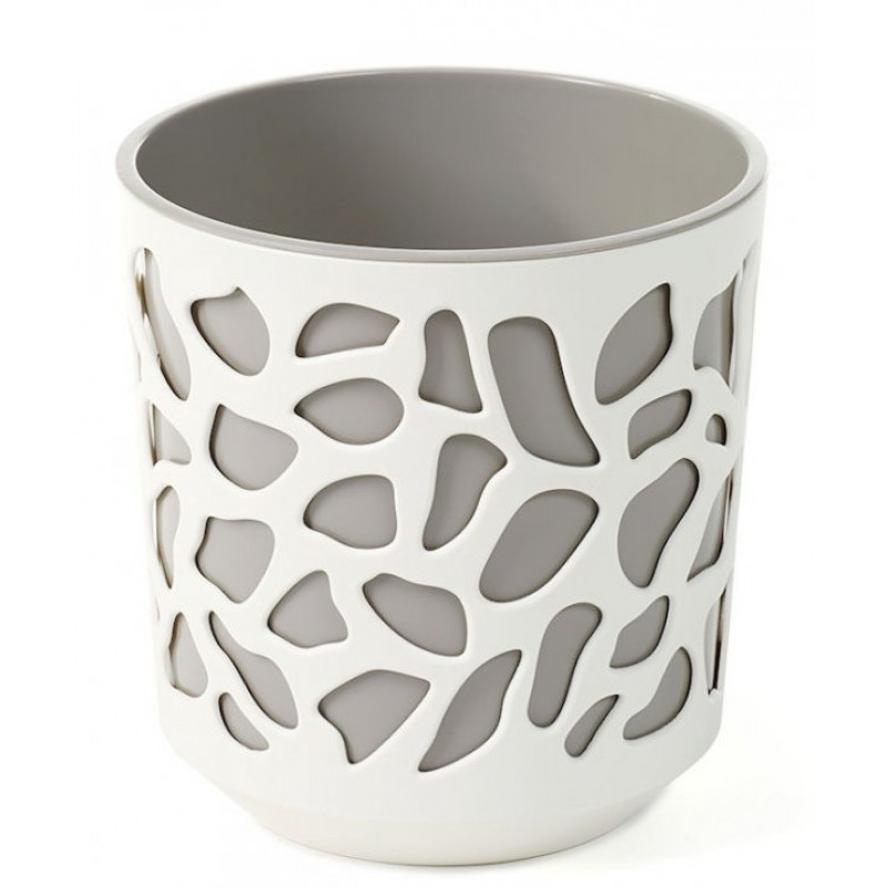 Горщик для квітів із вкладом Ламела Дует 25 см 762 - Сливовий