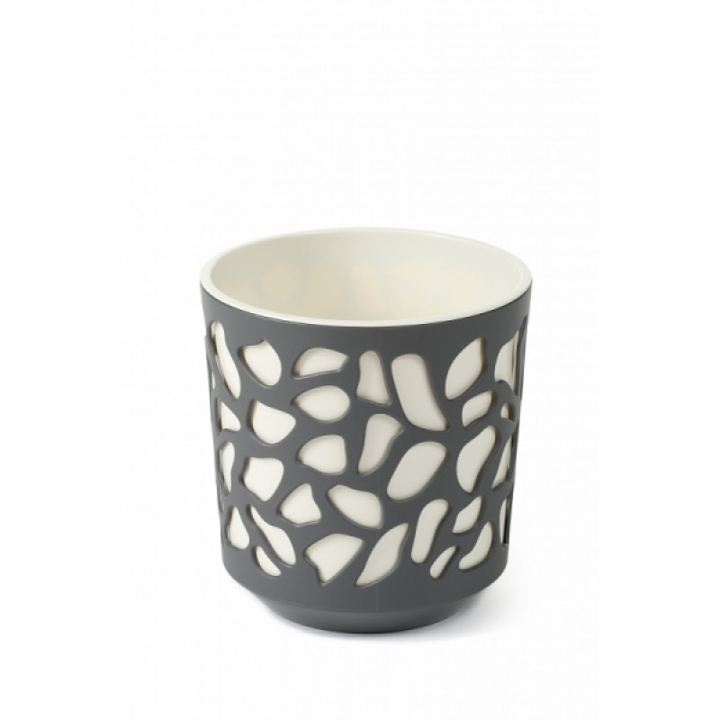 Горщик для квітів із вкладом Ламела Дует 25 см 762 - Оливковий