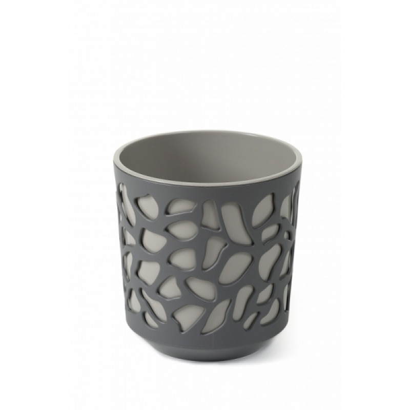 Горщик для квітів із вкладом Ламела Дует 25 см 762 - Шоколад