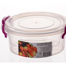 Контейнер круглий Ал-пласт із зажимами 0,6 л 