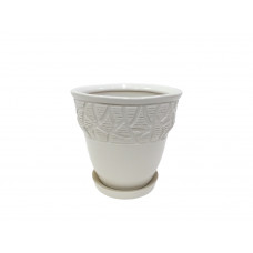 Набір горщиків КООП Канва 3 пр h-18/15/11 см Листок Арт Біий 0076