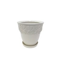 Набір горщиків КООП Канва 3 пр h-18/15/11 см Листок Арт Біий 0076