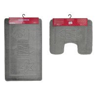 Набір килимків для ванної 60*100 см Maximus Моно Сірий 2 пр 2504-Platinum