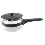 Турка під кавоварку Вг-Мікс скляна низька з кришкою  - Бордовий