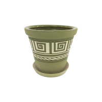 Горщик керамічний КООП Туя Лабіринт Оливковий 12 см 0068