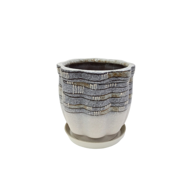 Набір горщиків КООП Туна 2 пр h-18/12 см Сахара Сірий 0221 - Айворі