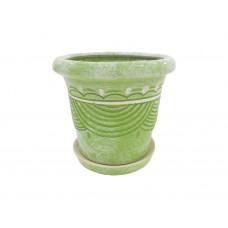 Горщик керамічний КООП Пальмовка Півколо Зелений Мармур 17 см 0104