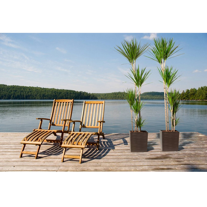 Горщик терасний Ламела Юка Долото 25 см з вкладом 599  - Лимонний