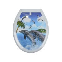 Крышка для унитаза PlastArt Flexy Дельфин жесткая BA-410
