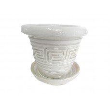 Горщик Пальмовка Лабіринт білий 17 см