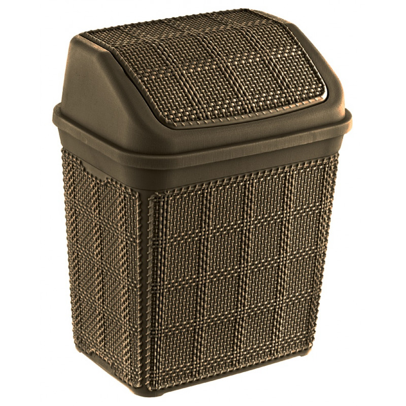 Відро з поворотною кришкою Akay Jute 5 л AK-586 - Білий Перламутр