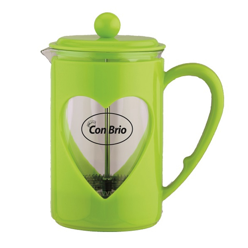 Френч-прес Con Brio 800 мл скло пластик Зелений CB-5680 - Салатовий