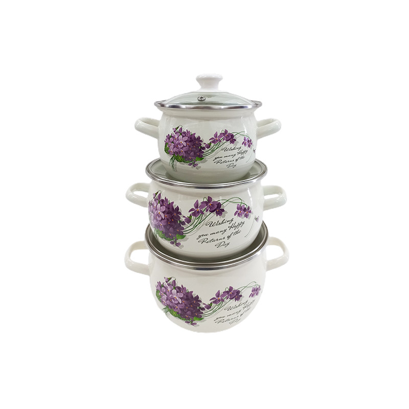 Набір каструль Idilia №6928 Віола 42150 - Малиновий