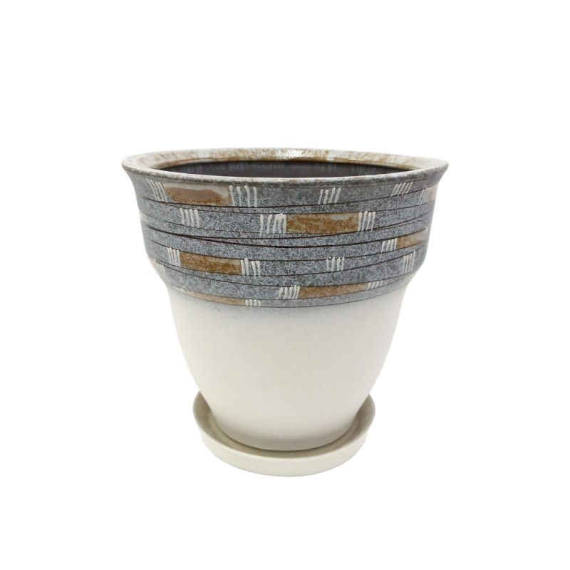 Набір горщиків КООП Канва 5 пр h-26/22/18/15/11 см Сахара Сірий 0076 - Зелений