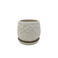 Горщик КООП Кактусник 10 см Ацтек Білий