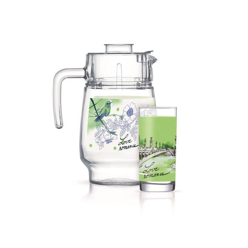 Набір для напоїв Luminarc Love romance green 7пр Q5668 - White
