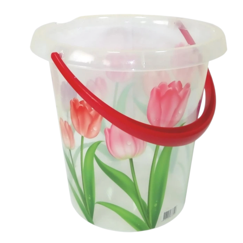 Відро Irak Plastik Декор 12 л прозоре SK-150