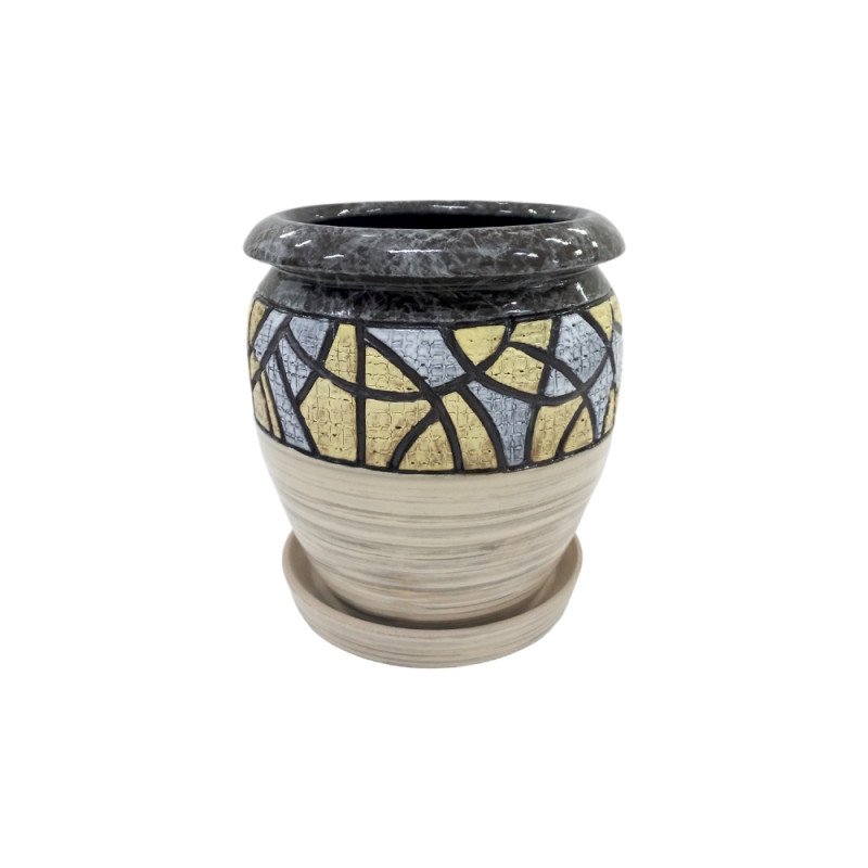 Горщик керамічний КООП Терра Мозаїка 25 см 0036 - Вязка