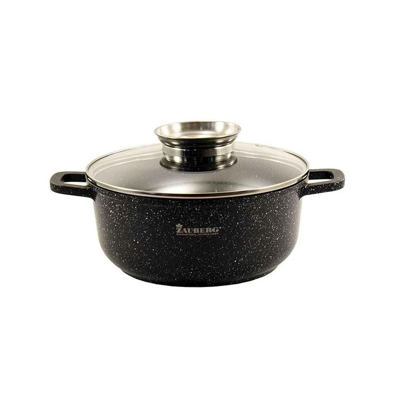 Каструля кругла 4,5 л Zauberg Чорний Мармур 0324-BL - White
