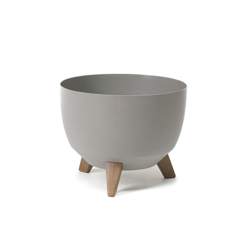Горщик миса Ламела Рома ЕКО Wood 33 см на ніжках 923 - Сірий