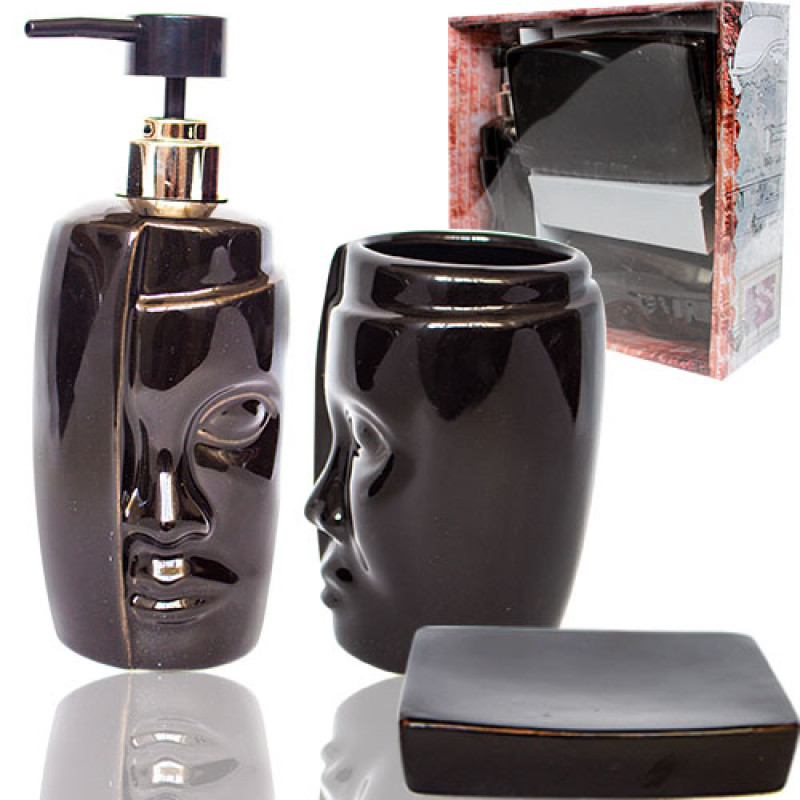 Набір аксесуарів для ванної 3 пр SNT Face 887-12-01 - Зелений