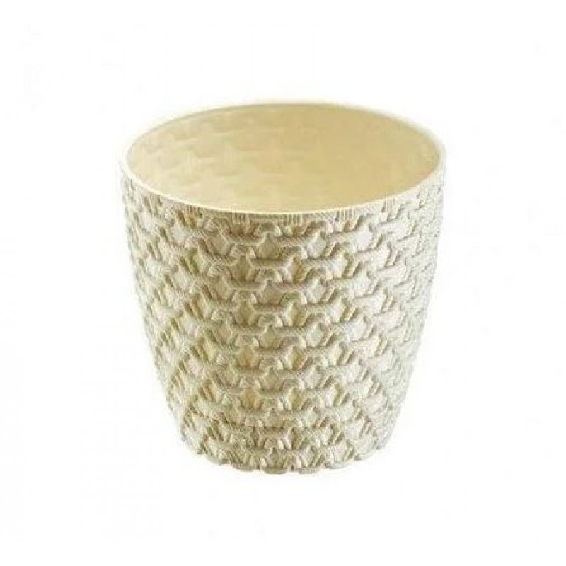 Горщик для квітів Elif Плетіння 17,5 см з піддоном 448 - Зелений лісовий