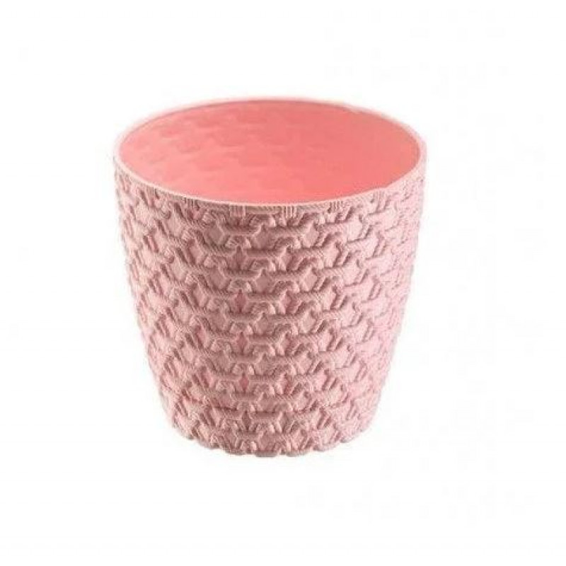 Горщик для квітів Elif Плетіння 17,5 см з піддоном 448 - Зелений лісовий